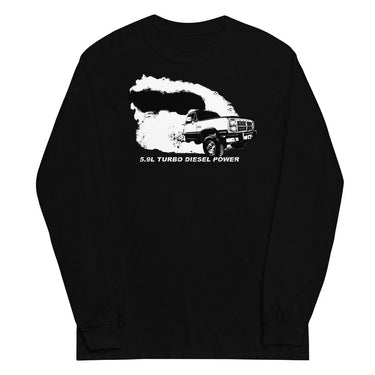 1st gen diesel truck rolling coal long sleeve shirt in black
